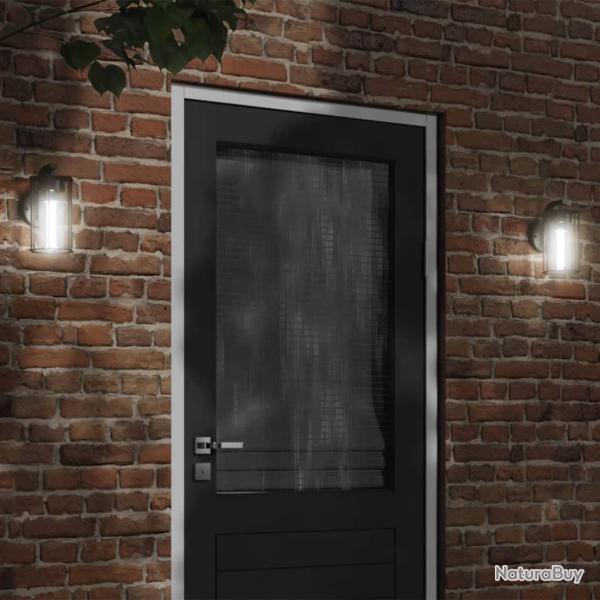 Appliques murales d'ext�rieur 2 pcs noir acier inoxydable alsavelo