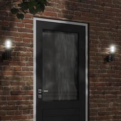 Appliques murales d'ext&eacute;rieur 2 pcs noir acier inoxydable