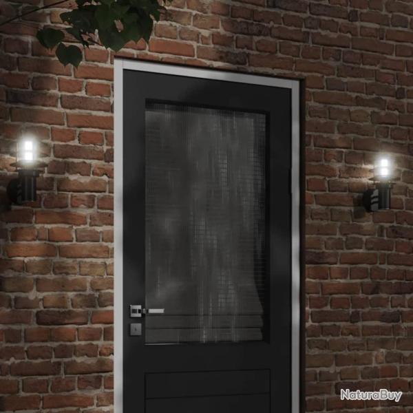 Appliques murales d'ext�rieur 2 pcs noir acier inoxydable alsavelo