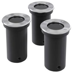 3 pcs Lampes encastrables au sol d'ext&eacute;rieur Rond