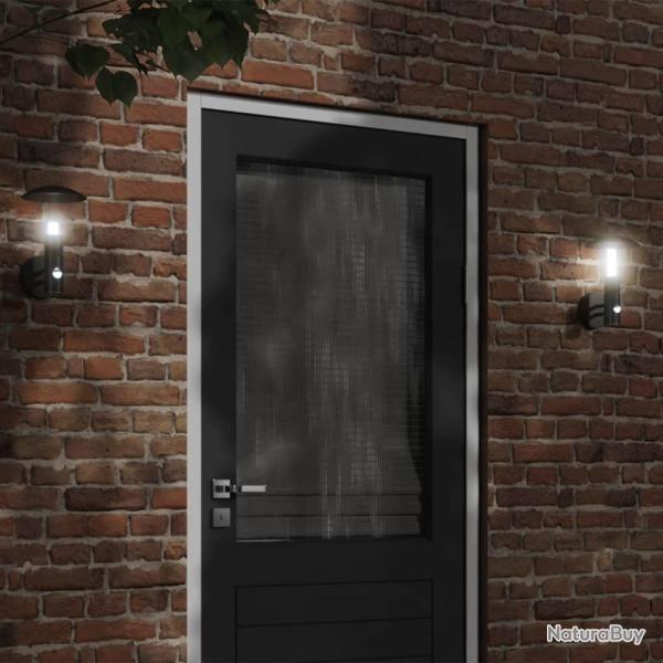 Applique murale d'ext�rieur avec capteur noir acier inoxydable