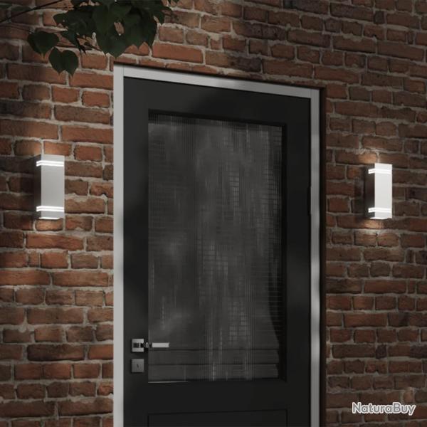 Appliques murales d'ext�rieur 2pcs argent� acier inoxydable