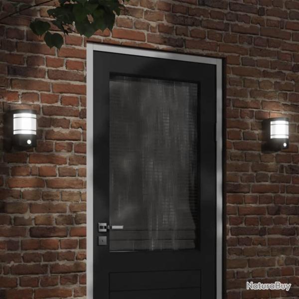 Applique murale d'extrieur avec capteur noir acier inoxydable alsavelo