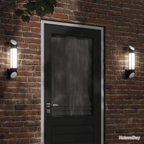Appliques murales d'ext�rieur 2 pcs noir acier inoxydable