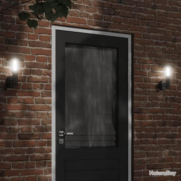 Appliques murales d'ext�rieur 2 pcs noir acier inoxydable