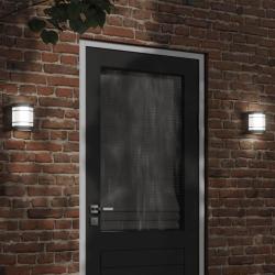 Appliques murales d'ext&eacute;rieur 2 pcs noir acier inoxydable