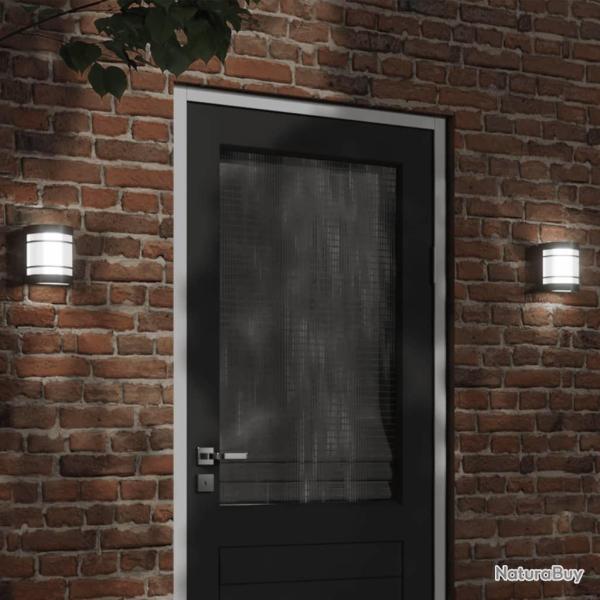 Appliques murales d'ext�rieur 2 pcs noir acier inoxydable alsavelo