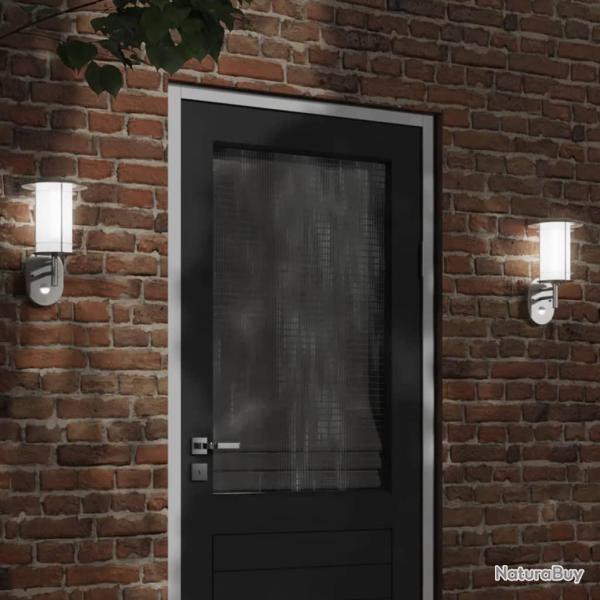 Applique murale d'ext�rieur et capteur argent� acier inoxydable alsavelo