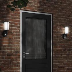 Applique murale d'ext&eacute;rieur avec capteur noir acier inoxydable