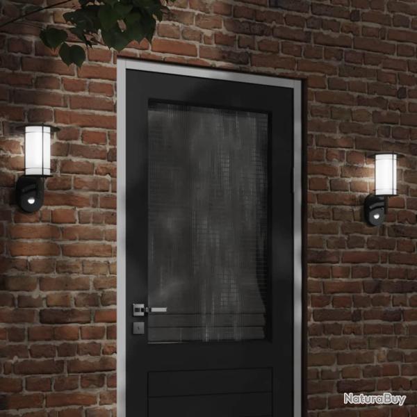 Applique murale d'ext�rieur avec capteur noir acier inoxydable alsavelo