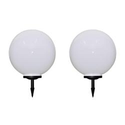 2 pcs Lampes d'all&eacute;e d'ext&eacute;rieur &agrave; LED 50 cm et piquet au sol