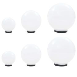 6 pcs Jeu de lampe boule &agrave; LED PMMA sph&eacute;rique 20/30/40 cm alsavelo