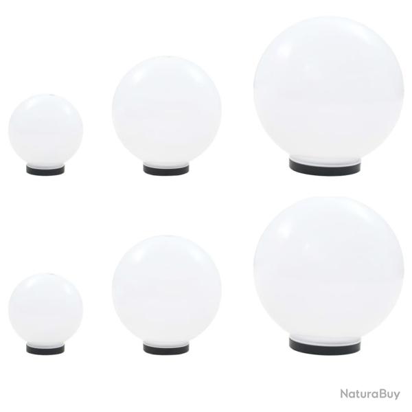 6 pcs Jeu de lampe boule � LED PMMA sph�rique 20/30/40 cm