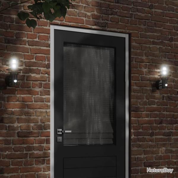 Applique murale d'ext�rieur avec capteur noir acier inoxydable