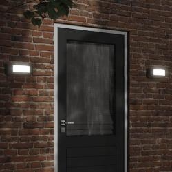 Appliques murales d'ext&eacute;rieur 2 pcs noir acier inoxydable