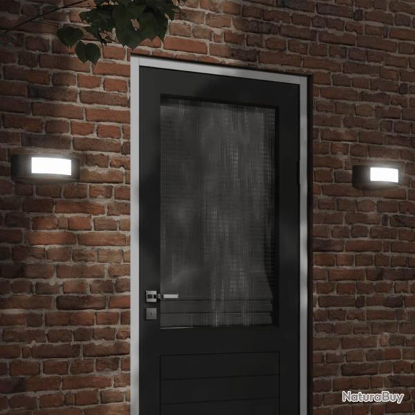 Appliques murales d'ext�rieur 2 pcs noir acier inoxydable