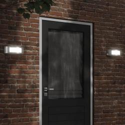 Appliques murales d'ext&eacute;rieur 2pcs argent&eacute; acier inoxydable alsavelo