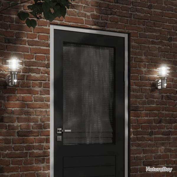 Applique murale d'ext�rieur et capteur argent� acier inoxydable