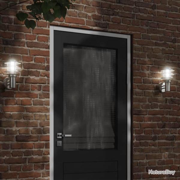 Applique murale d'extrieur argent acier inoxydable alsavelo