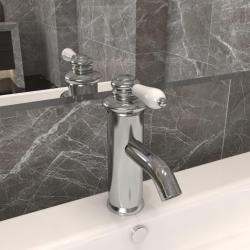Robinet de lavabo de salle de bain Argent&eacute; 130x180 mm