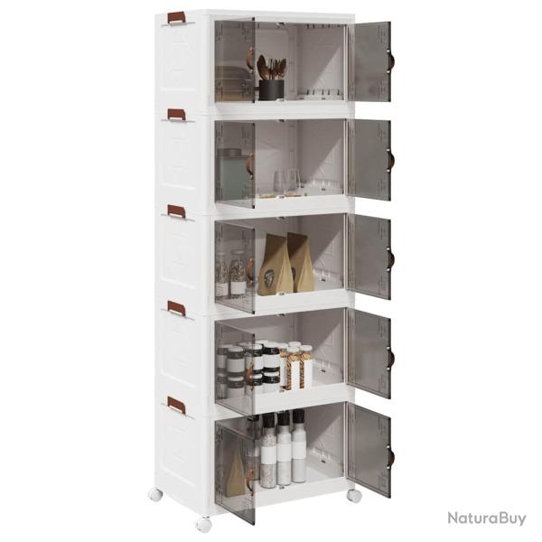 Bo�te de rangement empilable avec roues � 5 niveaux 75 L