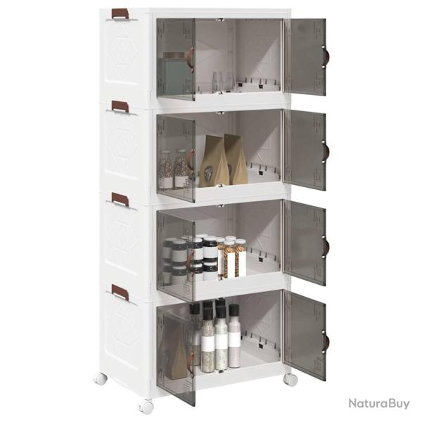 Bo�te de rangement empilable avec roues � 4 niveaux 75 L