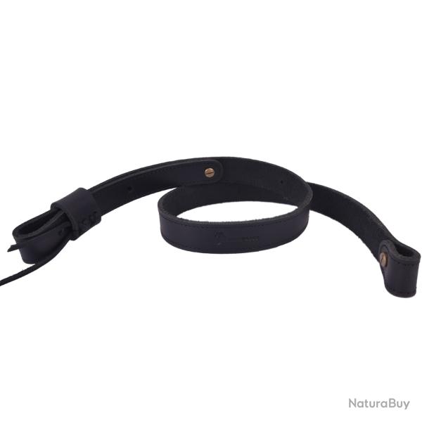 Sangle de fusil en cuir de vache de 1 pouce de large -*SANS ATTACHES -* NOIR LIVRAISON GRATUITE!!!