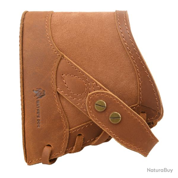 WAYNE'S DOG-Coussin de recul en cuir souple pour fusil -*MARRON