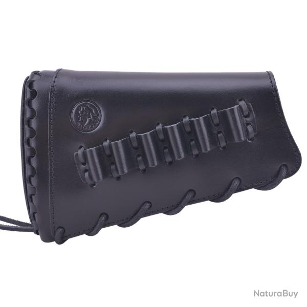 Coussin de recul en cuir avec porte-munitions DROITIER -*Black(.22lr.17hmr) LIVRAISON GRATUITE!!!