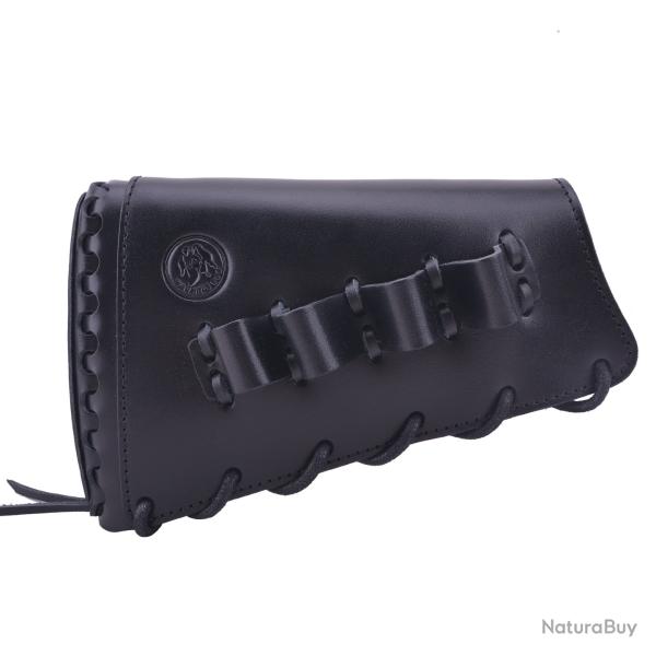 Coussin de recul en cuir avec porte-munitions DROITIER -*Black(12 Guage)