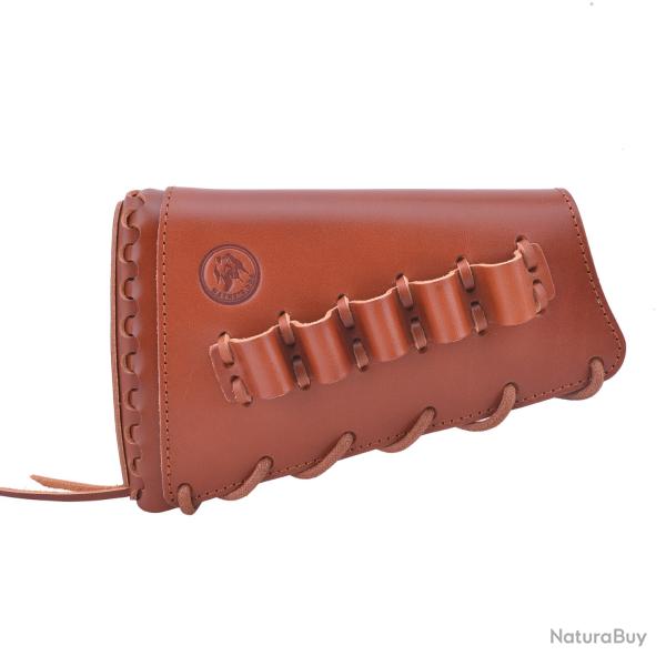 Coussin de recul en cuir avec porte-munitions DROITIER -*  Brown(20 Guage)