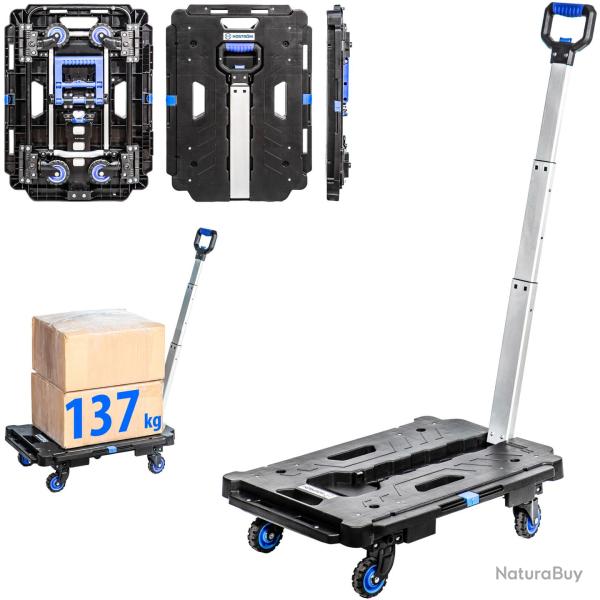 Chariot � roulettes, Chariot de rangement pliable, Demenagement, Transport mat�riau, Poign�e t�lesco