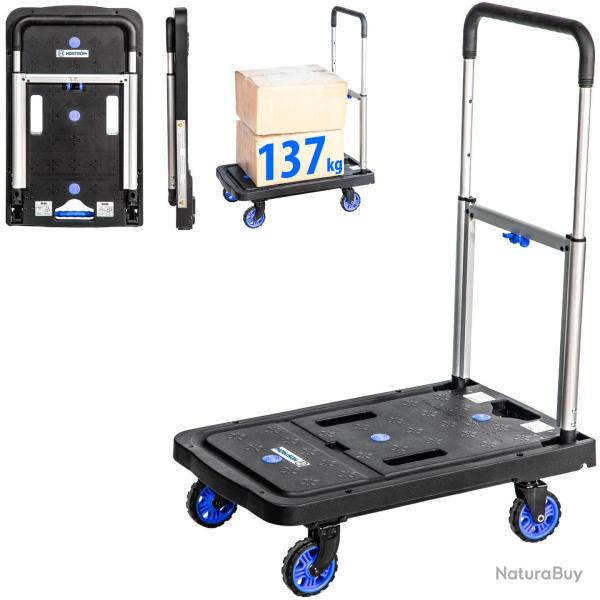 Chariot � roulettes, Chariot de rangement pliable, Demenagement, Transport mat�riau, Poign�e t�lesco