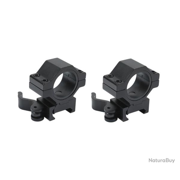 Lot de 2 colliers de montage amovibles Picatinny - 25,4 mm et 30 mm