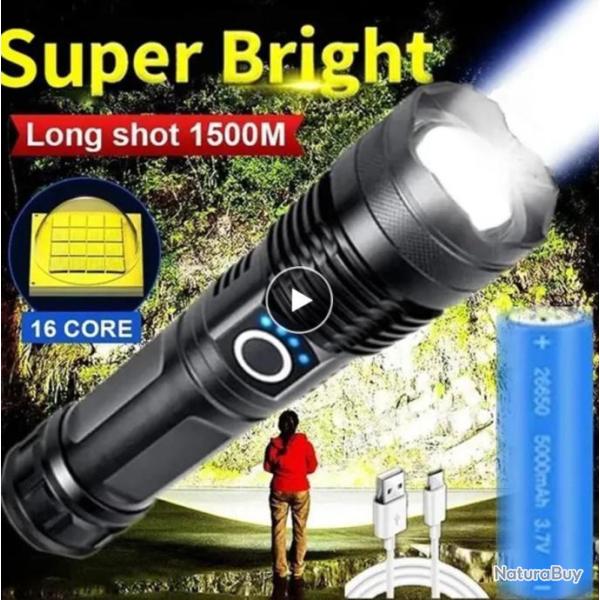 ENCHERE ...Lampe Torche FLASH-LED XHP100 Puissante et l�g�re...