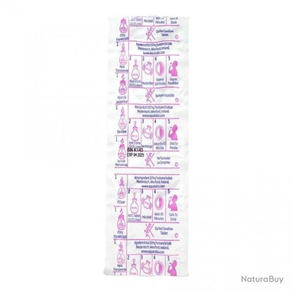 ROU25 LOT DE 200 PASTILLES DE PURIFICATION AQUATABS POUR 2000 � 5000 LITRES D'EAU TRAITE MINI 167mg