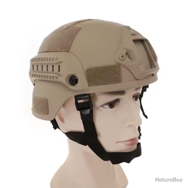 Casque tactique Airsoft, Tir BEIGE - Protection SWAT Paintball CS ext�rieur �quitation �quipement