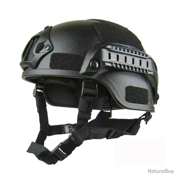 Casque tactique Airsoft, Tir NOIR - Protection SWAT Paintball CS ext�rieur �quitation �quipement