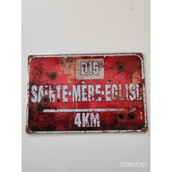 PLAQUE MTAL VINTAGE "SAINTE-MERE-EGLISE"