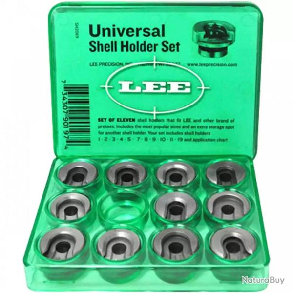 Kit de 11 Shell Holders (support de douille) R-Type pour presse Lee