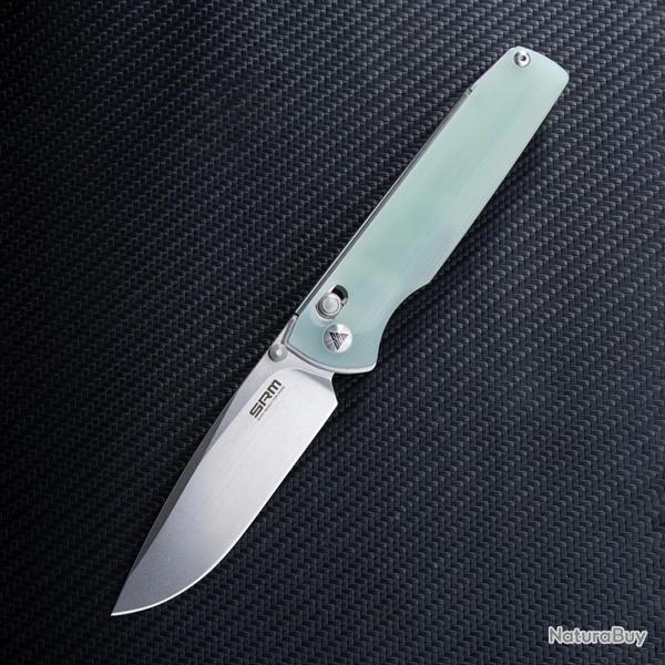 Couteau SRM 258L-GC Ambi-Lock Jade Lame Acier D2 Manche G10 IKBS Clip SRM258LGC