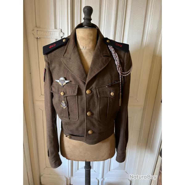 Battledress mod�le 46,8�me RPIMA indochine,Alg�rie, parachutiste,TAP,25 eme DP.Nominatif.