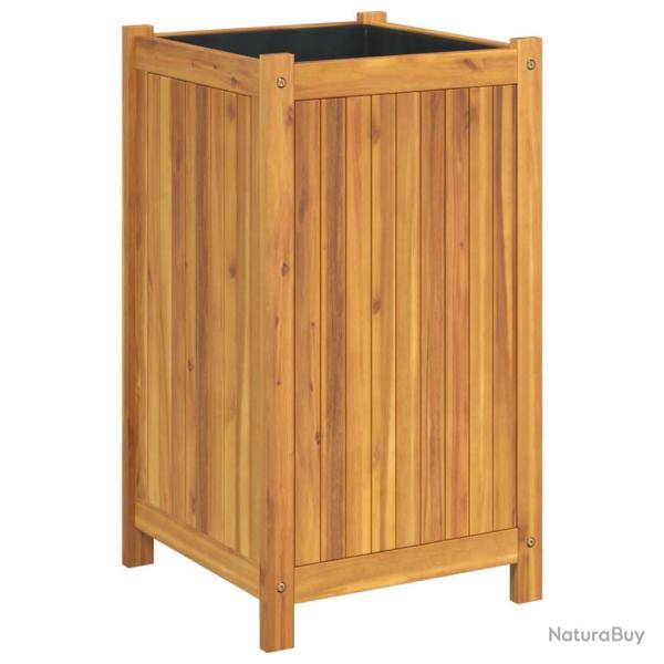 Jardini�re bac lit sur�lev� plantes fleurs terrasse jardin avec doublure 42 x 42 x 75 cm bois massi