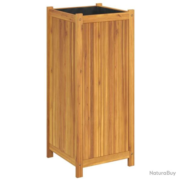 Jardini�re bac lit sur�lev� plantes fleurs terrasse jardin avec doublure 42 x 42 x 100 cm bois mass