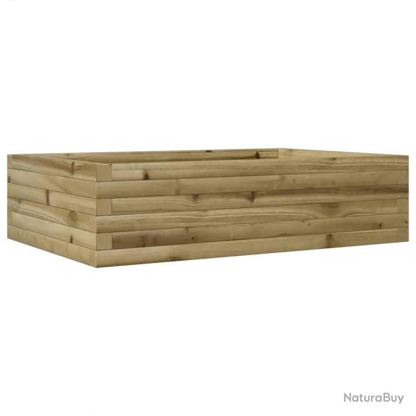 Jardini�re bac lit sur�lev� plantes fleurs terrasse jardin 90 x 60 x 23 cm bois de pin impr�gn� mar