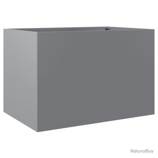 Jardini�re bac lit sur�lev� plantes fleurs terrasse jardin argent� 62 x 47 x 46 cm acier galvanis�