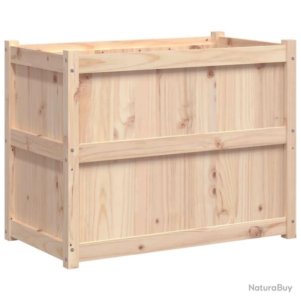 Jardini�re bac lit sur�lev� plantes fleurs terrasse jardin 90 x 50 x 70 cm bois de pin massif marro