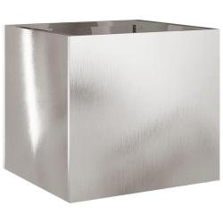 Jardini&egrave;re bac lit sur&eacute;lev&eacute; plantes fleurs terrasse jardin argent&eacute; 32 x 30 x 29 cm acier inoxydable