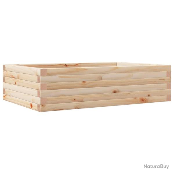 Jardini�re bac lit sur�lev� plantes fleurs terrasse jardin 90 x 60 x 23 cm bois de pin massif marro