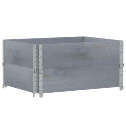 Jardini&egrave;re bac lit sur&eacute;lev&eacute; plantes fleurs terrasse jardin 80 x 60 cm bois massif de pin gris 02_00